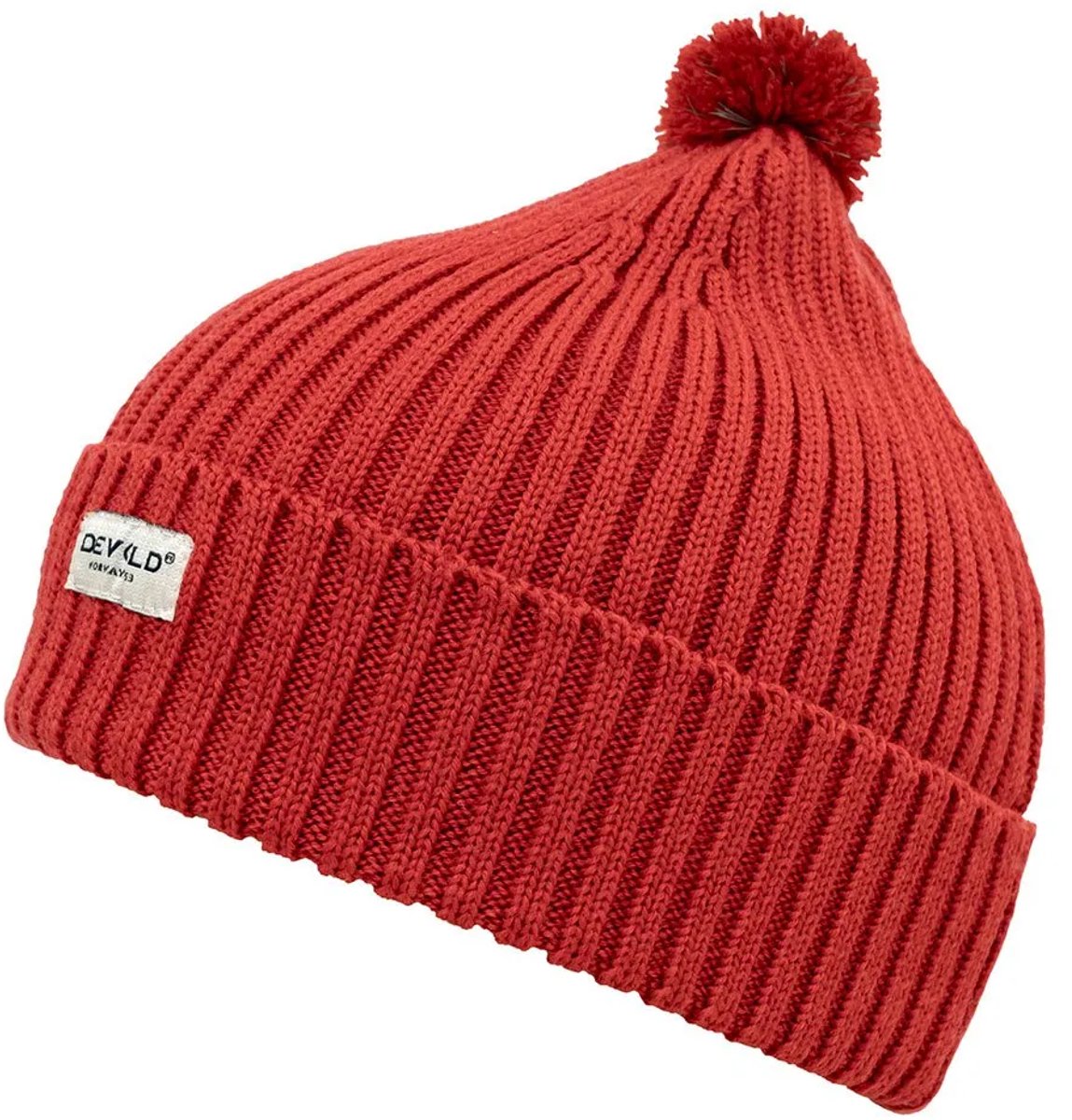 Devold Of Norway Skolma Merino Muts Rood 54 cm Jongens,Meisjes