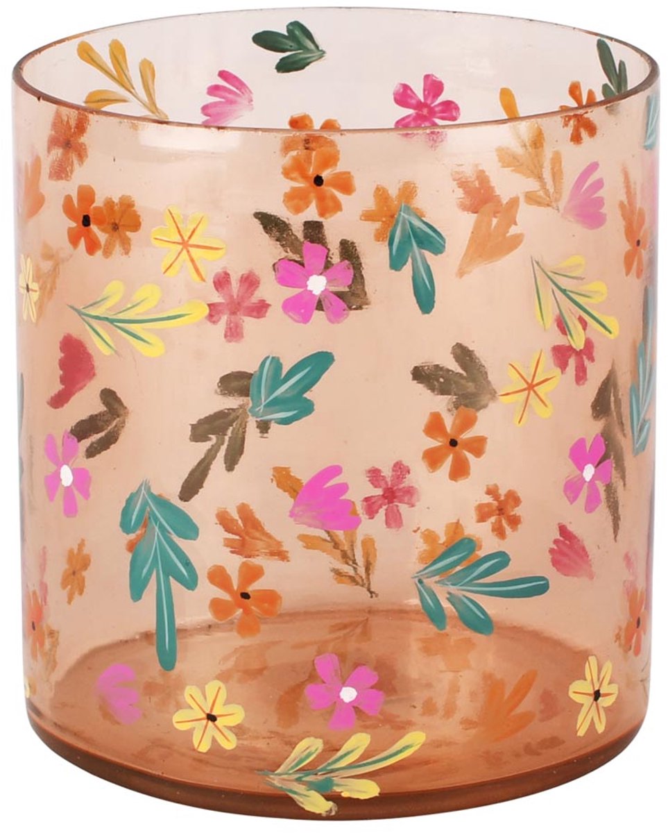 dekoratief Theelichthouder 'Beloved Blossom', transparant, glas, 13x13x14cm | A258381 Multi
