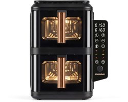 Hyundai Electronics - Dubbele Stack Airfryer - 2×5.2L - 2300W - Digitaal Bedieningspaneel