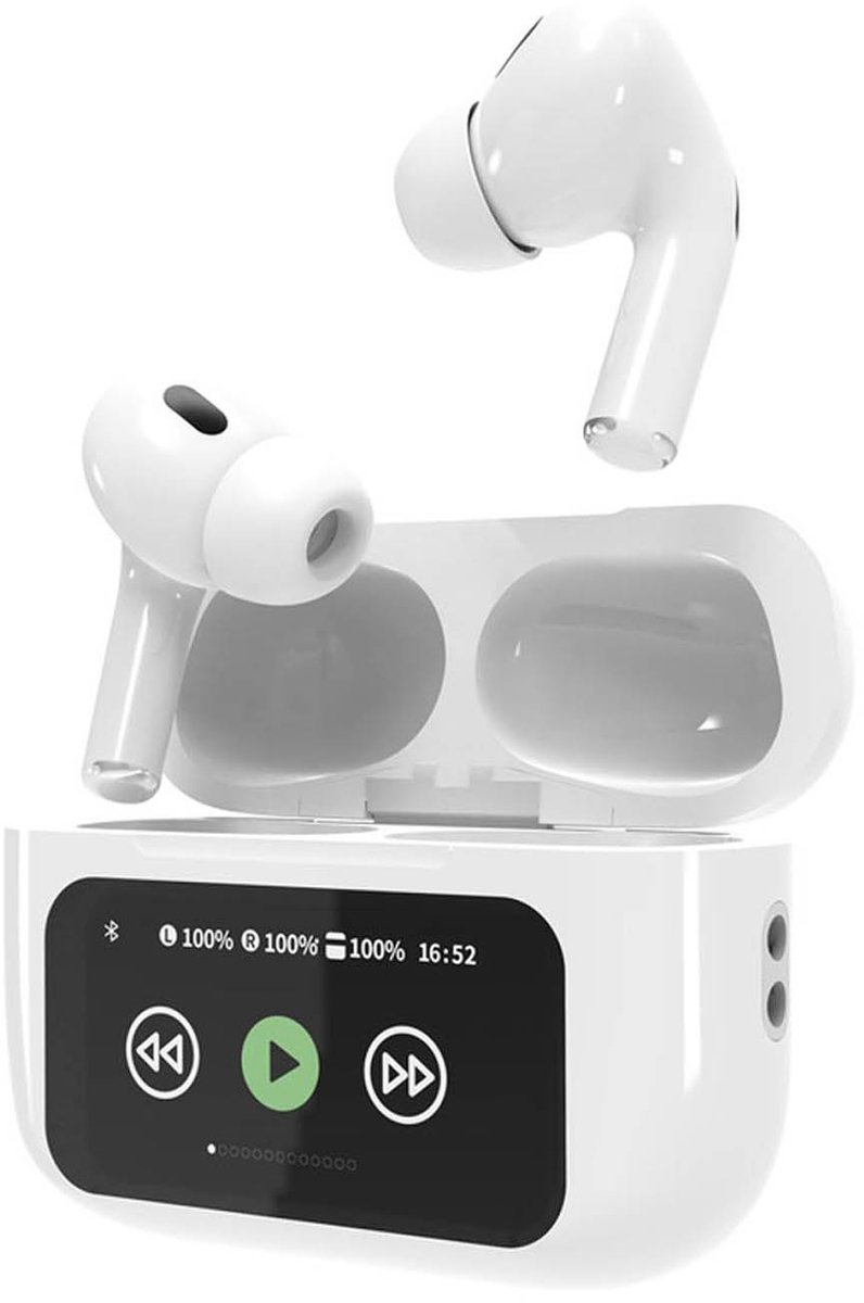 GMB-Audio TWS In-ear Oordopjes met LCD-display en Active Noise Cancelling, Wit