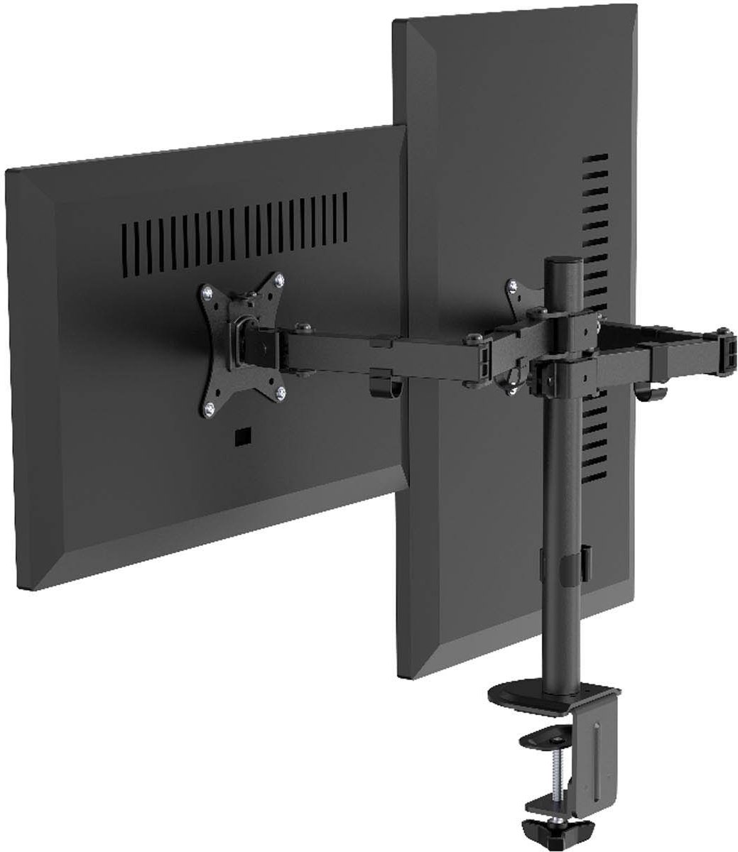 Gembird Bureau Monitorarm voor Dubbele Monitoren, 17–32 Inch, Tot 9 kg per Monitor, Rotatie, Kanteling & Zwenking, VESA-compatibel, Ingebouwd Kabelbeheer, Zwart thumbnail 4