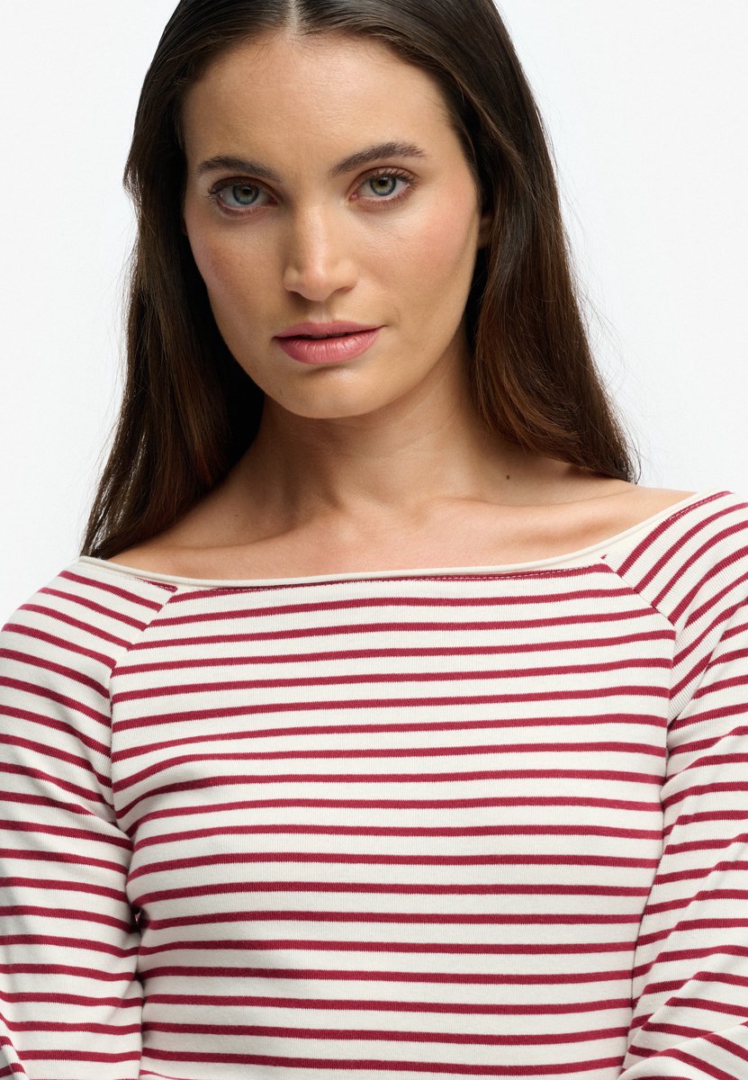 Superdry Bardot Off-shoulder Top Dames Lange mouwen shirts Bordeaux