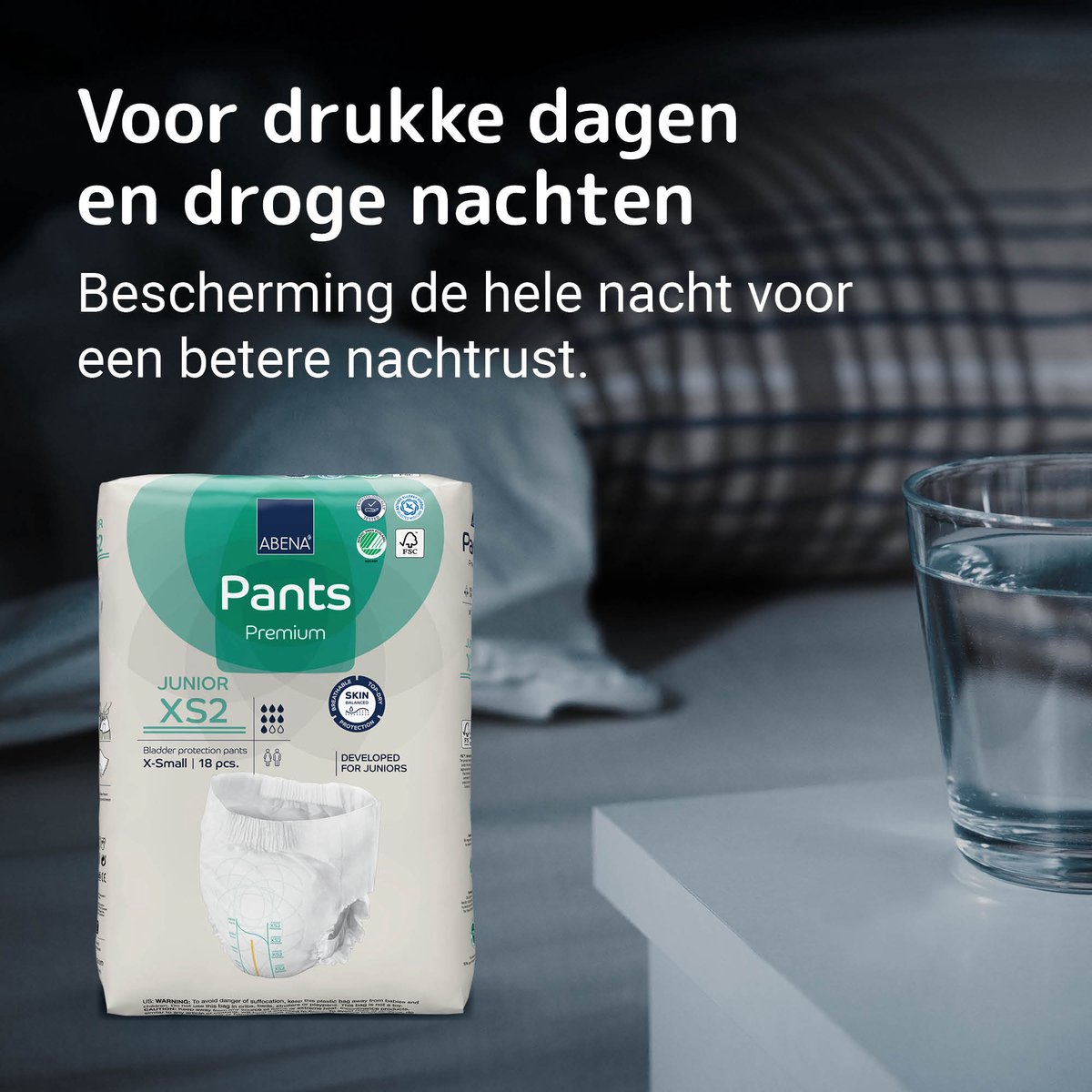 Abena Pants Junior Premium XS2 - 90x Absorberend Broekje, doos, te Dragen als Gewoon Ondergoed - Voor het Verlies van de Hele Blaasinhoud en (Dunne) Ontlasting - Heupomvang 50-75 cm - Absorptie 1500 ml