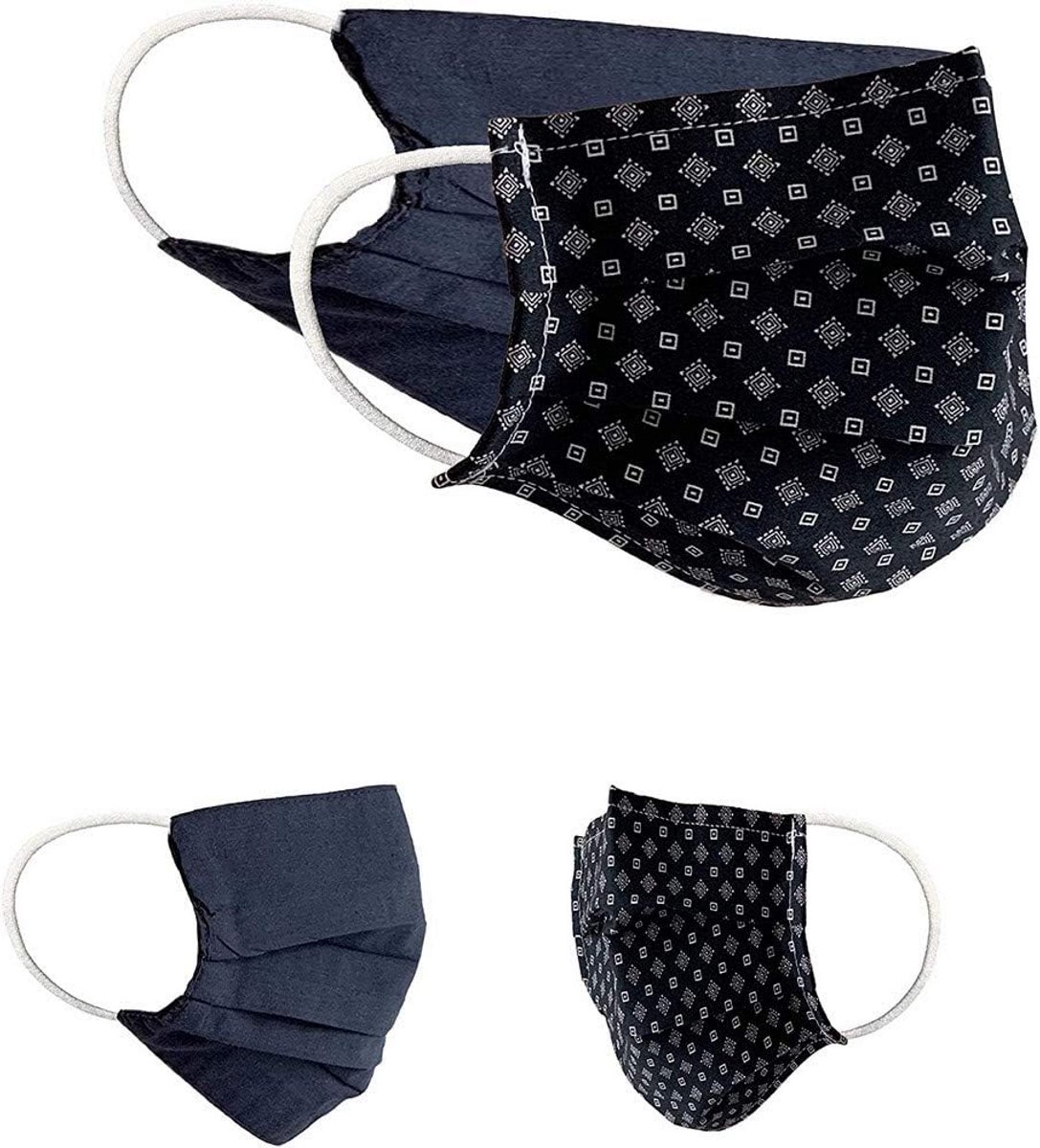 Set van 2 Wasbare Katoenen Mondmaskers Univeterseil Omkeerbaar