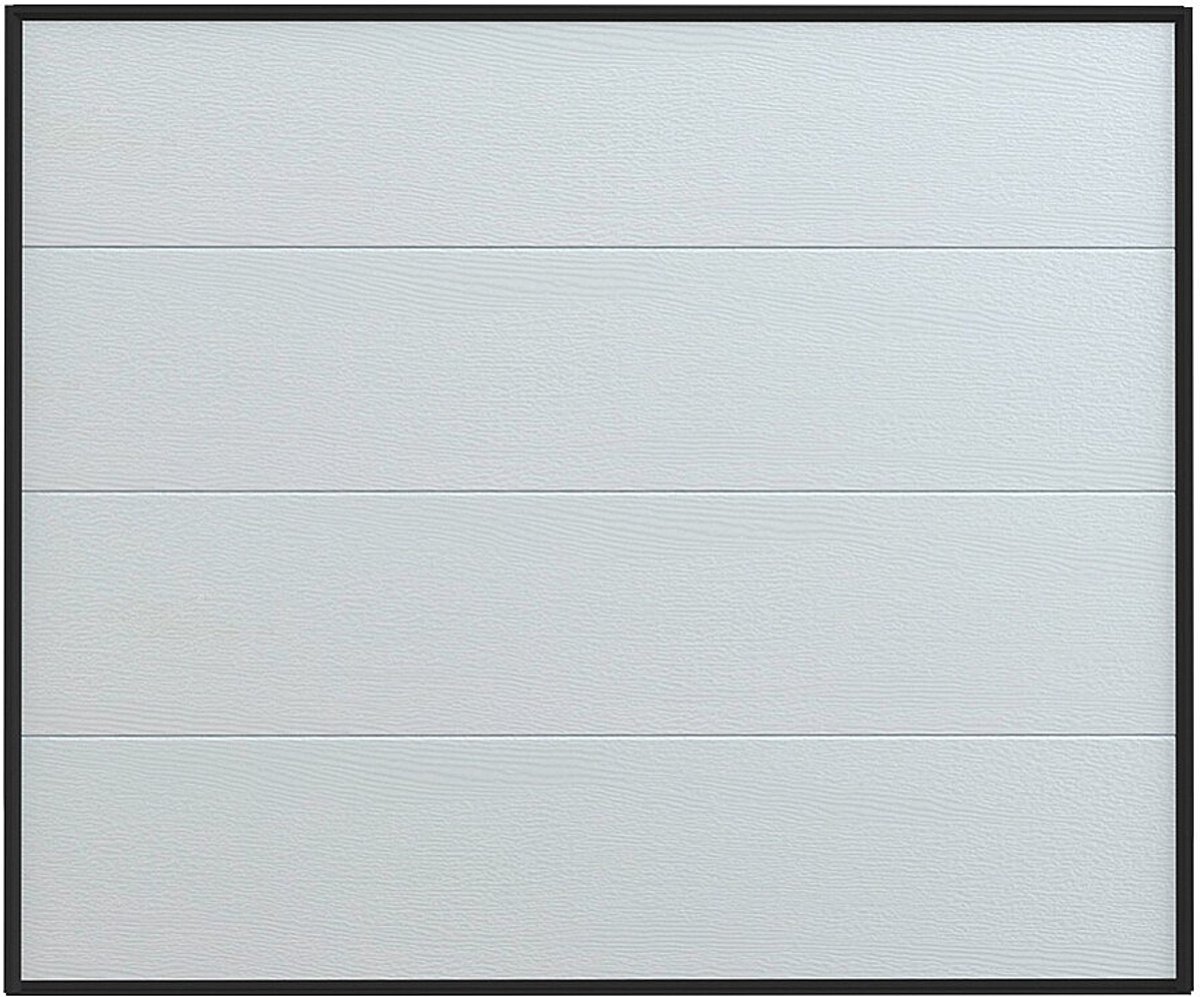 Vente-unique Sectionale garagedeur houtdecor wit met Somfy motor - PRIETA