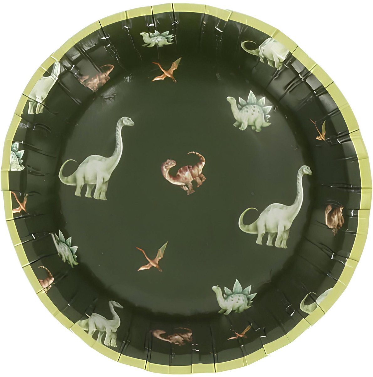 ARTYFETES - 6 groene dinosaurus kartonnen schalen 13 cm voor verjaardag
