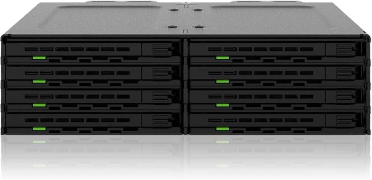 8-bay 2,5 inch SATA/SAS HDD/SSD Wisselframe voor 5,25 inch Slot