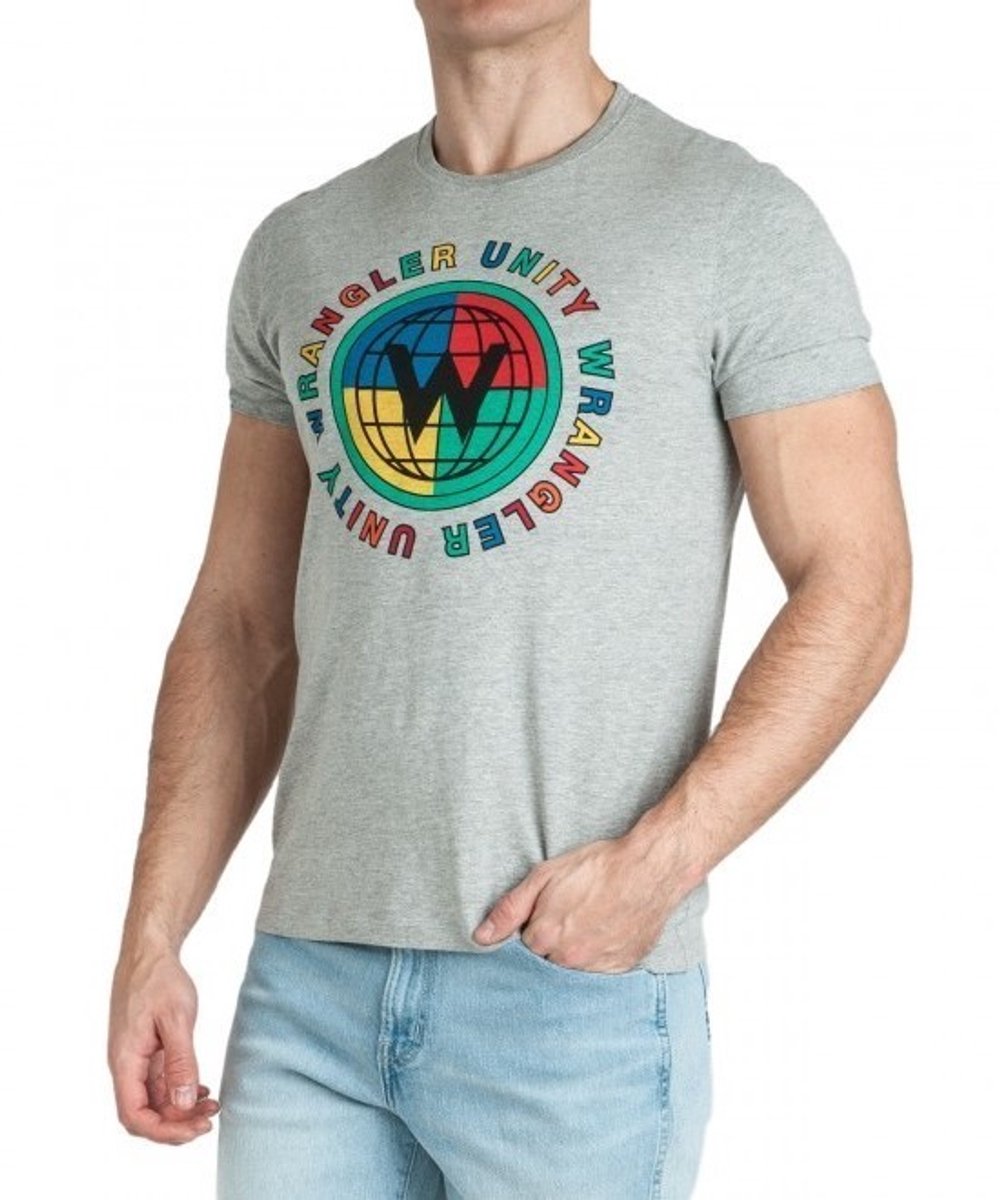 T-shirt Wrangler Globe Grijs