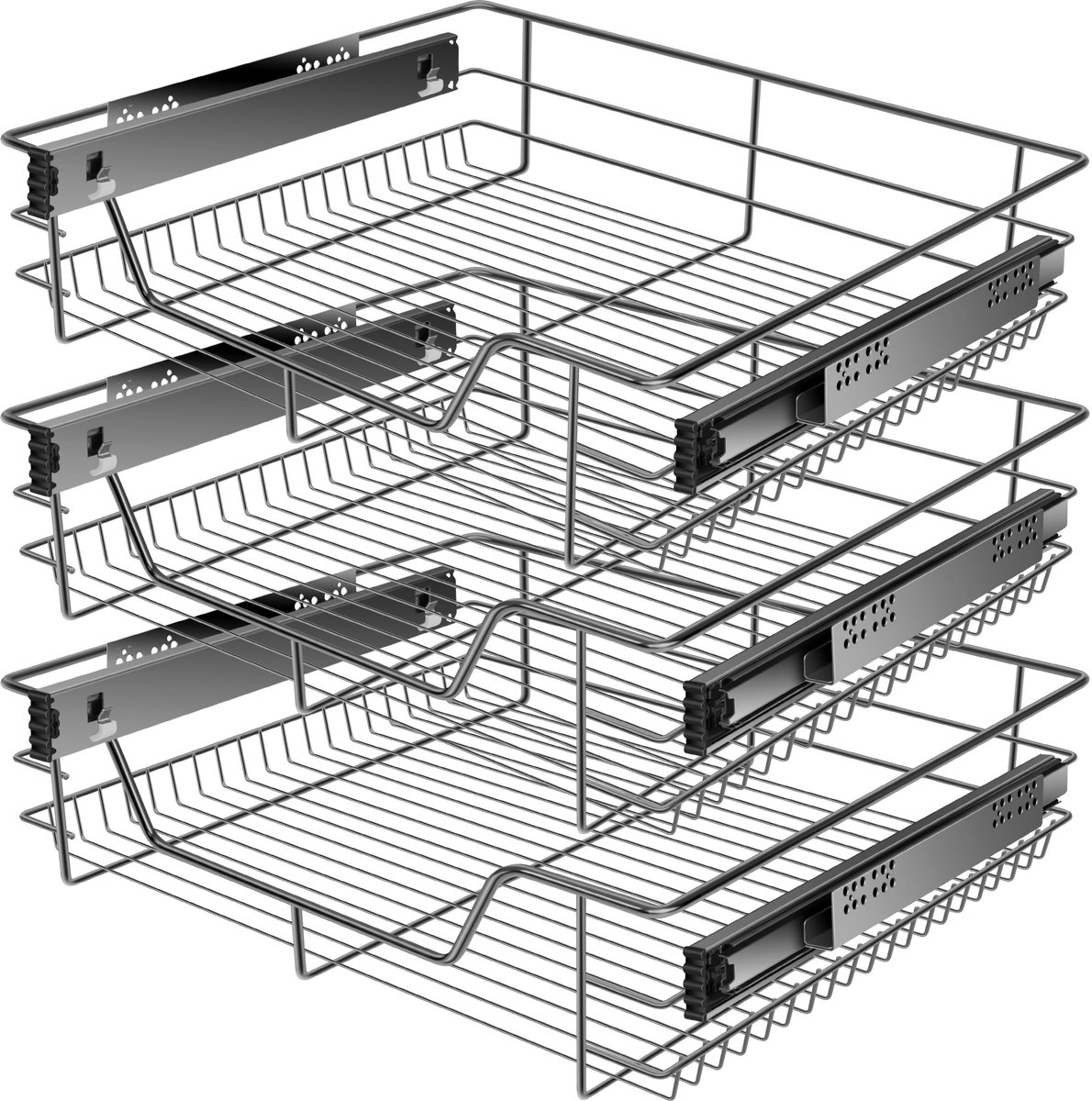KESSER® Telescopische Lade Schuiflade Keukenkast Organizer max. 20kg Keukenlade