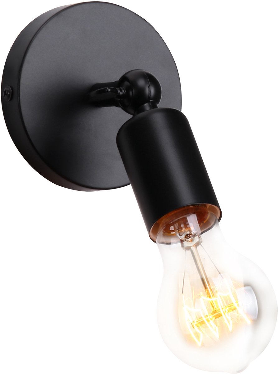 Vintage Wandlamp Verstelbaar Industriële Binnenwandlamp voor Slaapkamer Woonkamer Trap Zwart