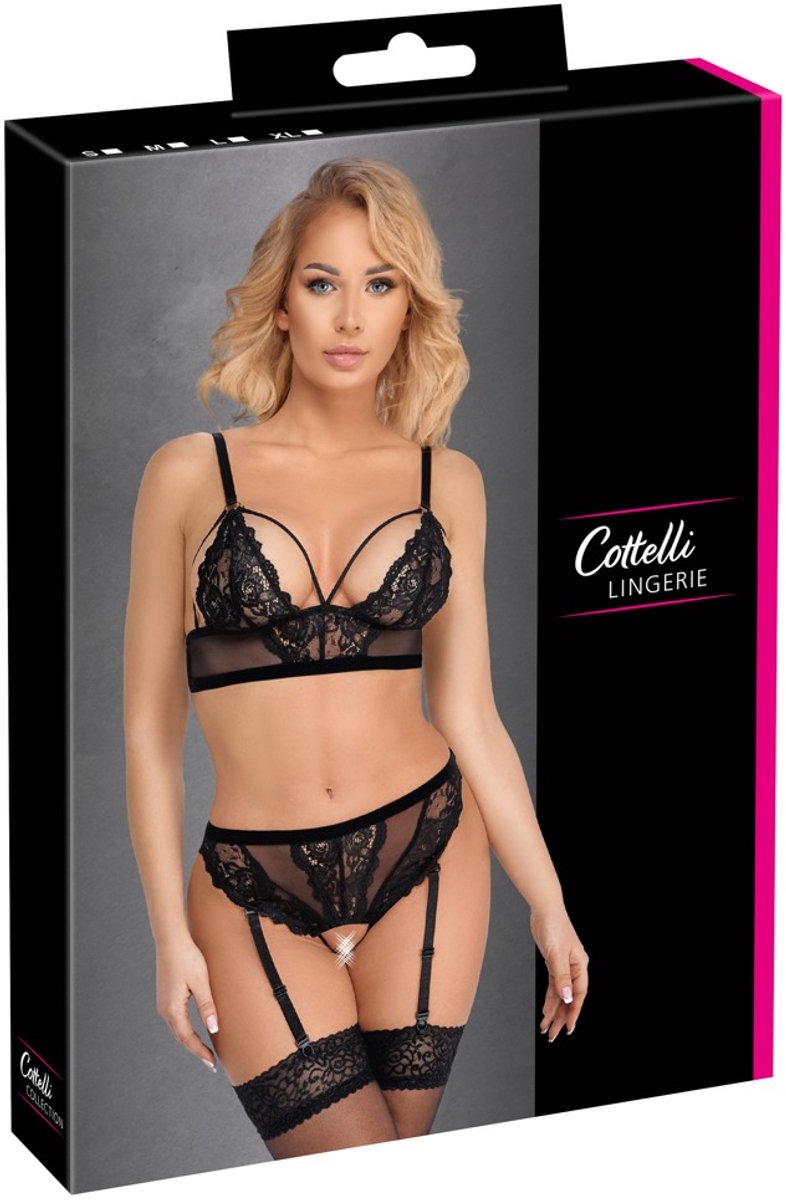 Stijlvol Open Bralette Jarretel Set