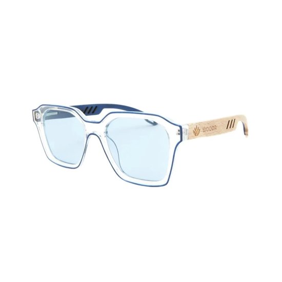 Wooda® Zonnebril Vierkant – Transparant – Gepolariseerd – Wooda Llentrisca Blauw — afbeelding 2