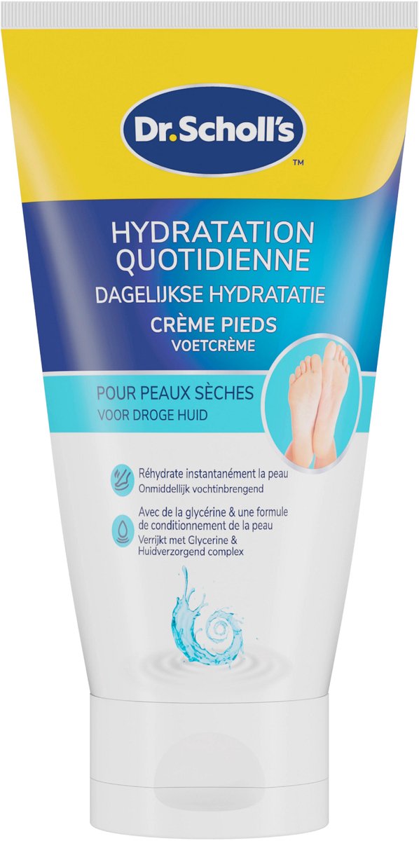 Dr. Scholl's Dagelijkse Hydratatie Voetencreme - Glycerine - Voetcreme - Droge Beschadigde Voeten - 150 ml