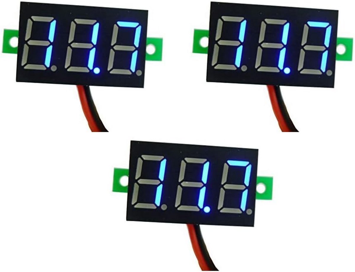 Mini Digitale Voltmeter Paneelmeter DC 2,5-30V met Rood LED Display