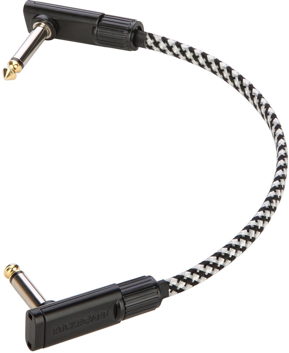 RockBoard Tweed Series Flat Patch Cable Salt&Pepper 20 cm