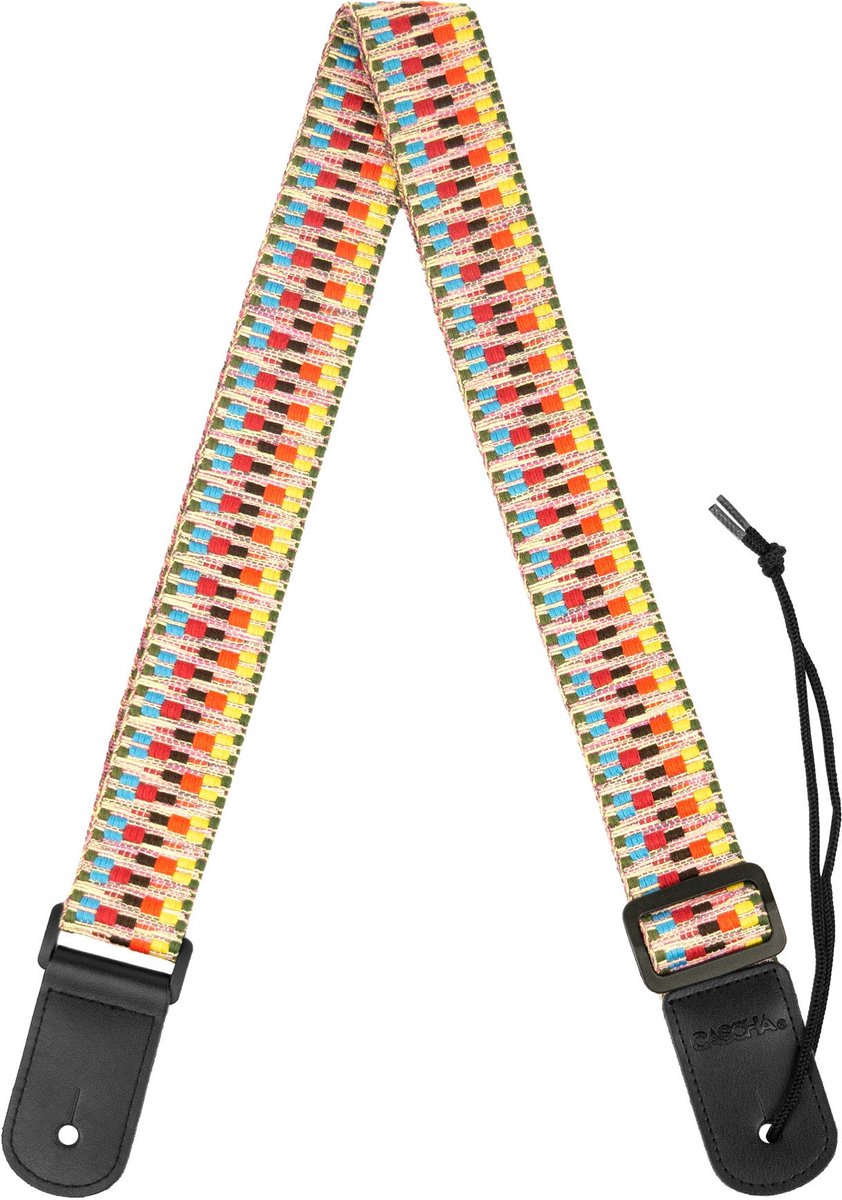 Cascha HH 2200 ukelele draagband jacquard regenboog