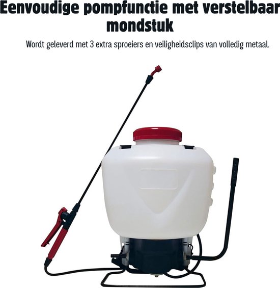 Core® Rugspuit - Onkruidspuit Eenvoudige Pompfunctie Met Verstelbaar Mondstuk - Plantensproeier - Rood/Wit - 28cm x 28cm x 13cm van core — afbeelding 2