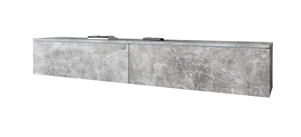 Bratex - TV-meubel - 180 cm breed - Beton Look Mat - Hangend of Staand - 2-deurs