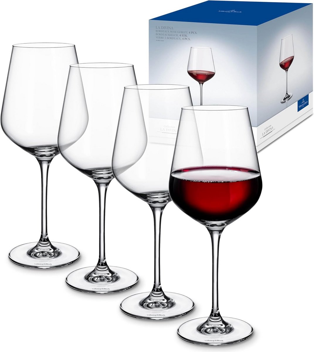 Bordeaux Glazen Set van 4 - 252 mm Hoogte