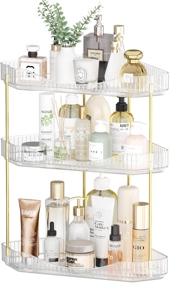 Make-up Organizer - Multifunctioneel Hoekrek - 3 Laags Transparant