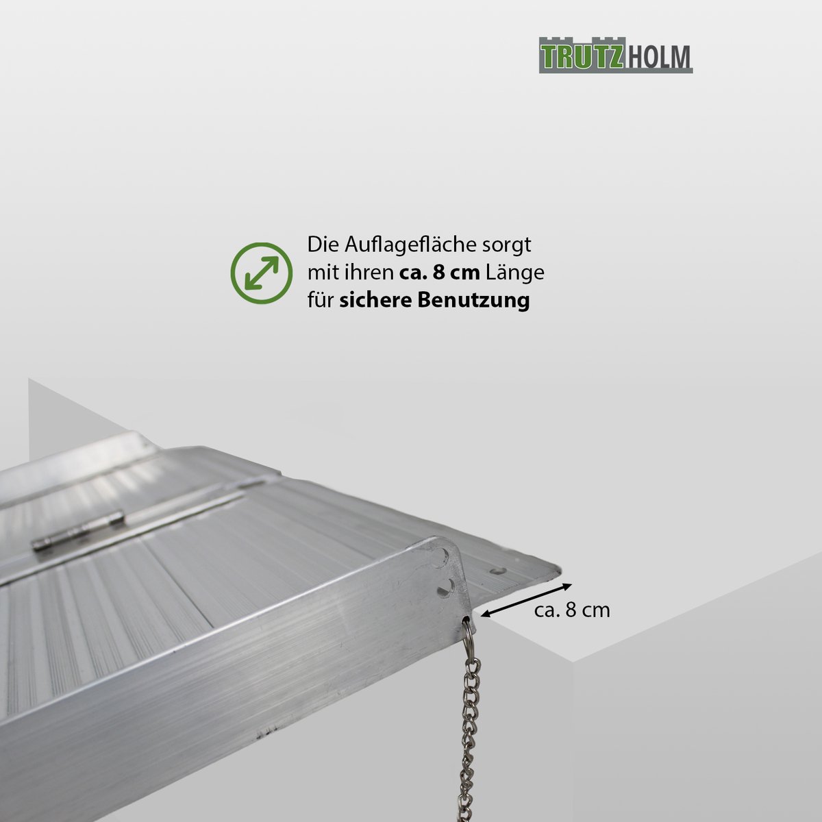 TRUTZHOLM Opvouwbare rolstoelhelling 184 cm Draagvermogen 272 kg Aluminium grijs geribbeld Oprijplaat