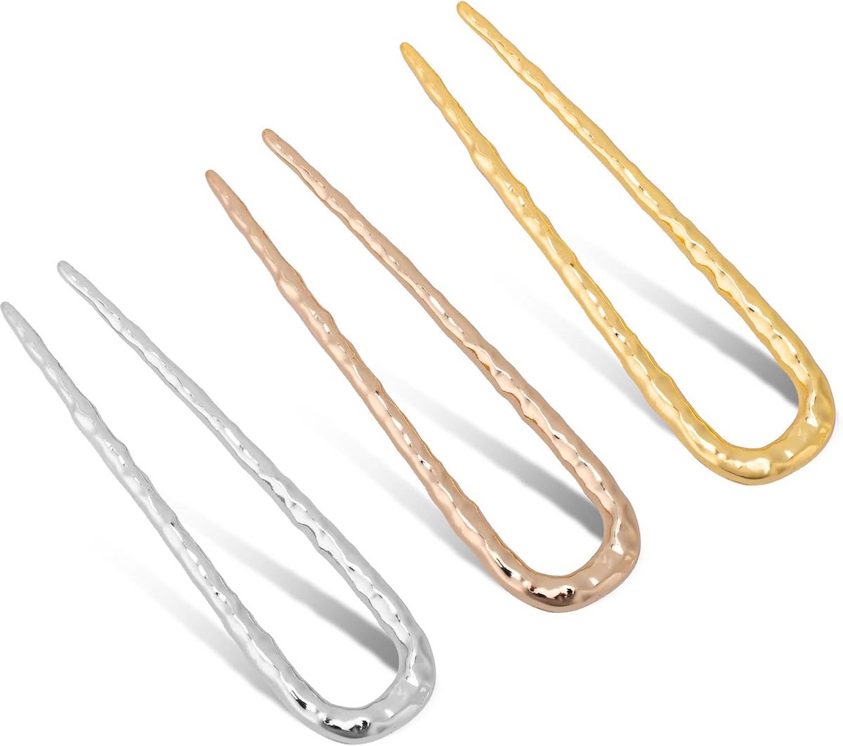 Vintage Haarspelden Set van 3 voor Opgestoken Kapsels - Goud, Zilver, Roségoud