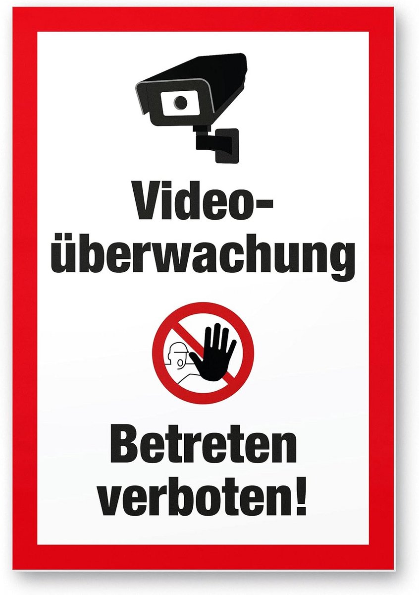 Videobewaking Waarschuwingsbord - Veiligheid / Verboden Toegang