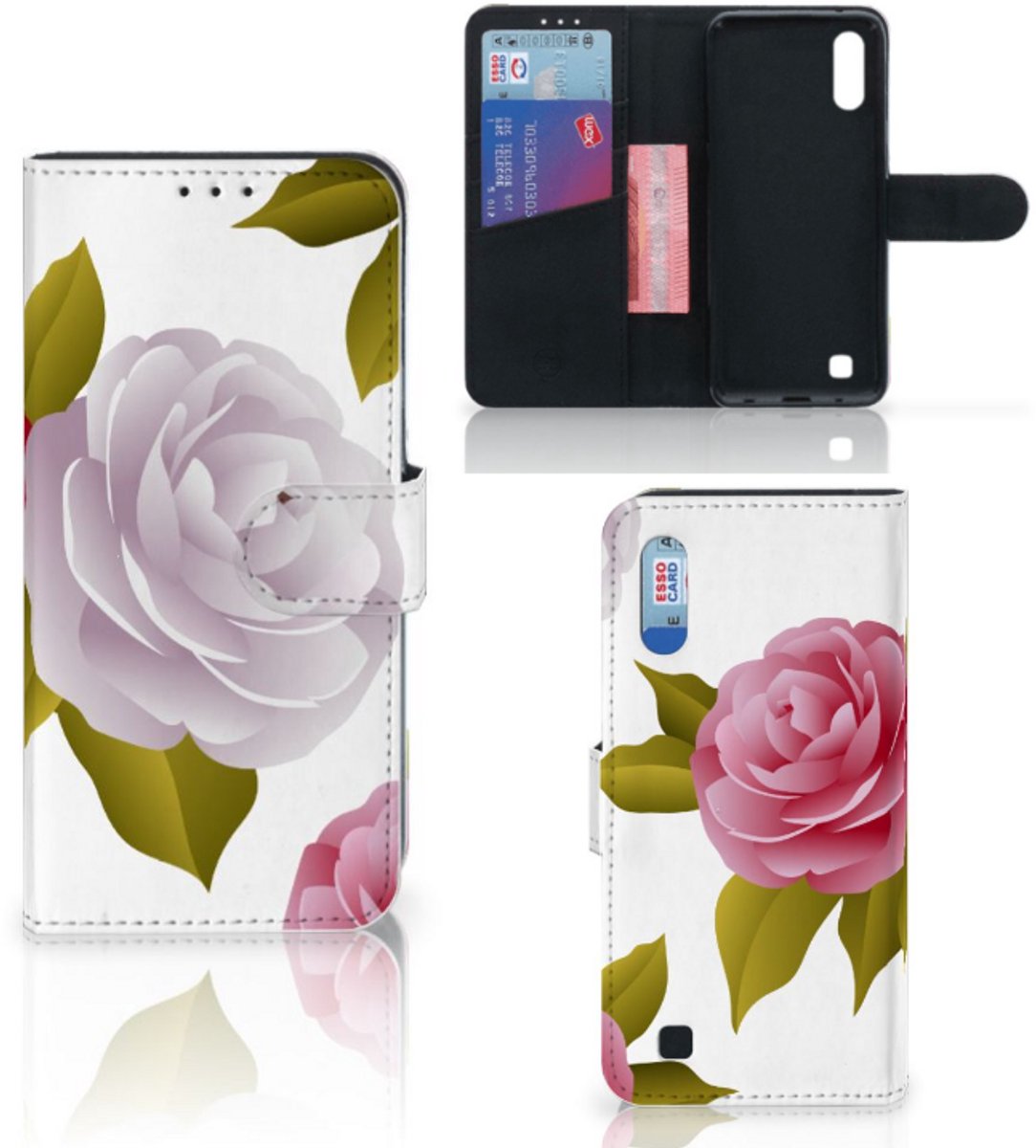 Book Case voor Samsung Galaxy M10 Hoesje Roses