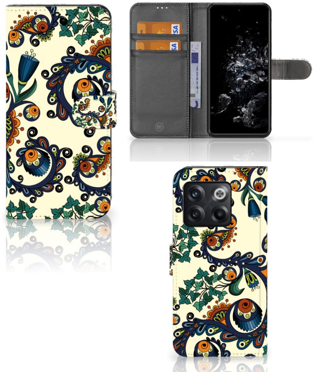 Motorola Edge 30 Neo Telefoonhoesje met Pasjes Bird Flowers