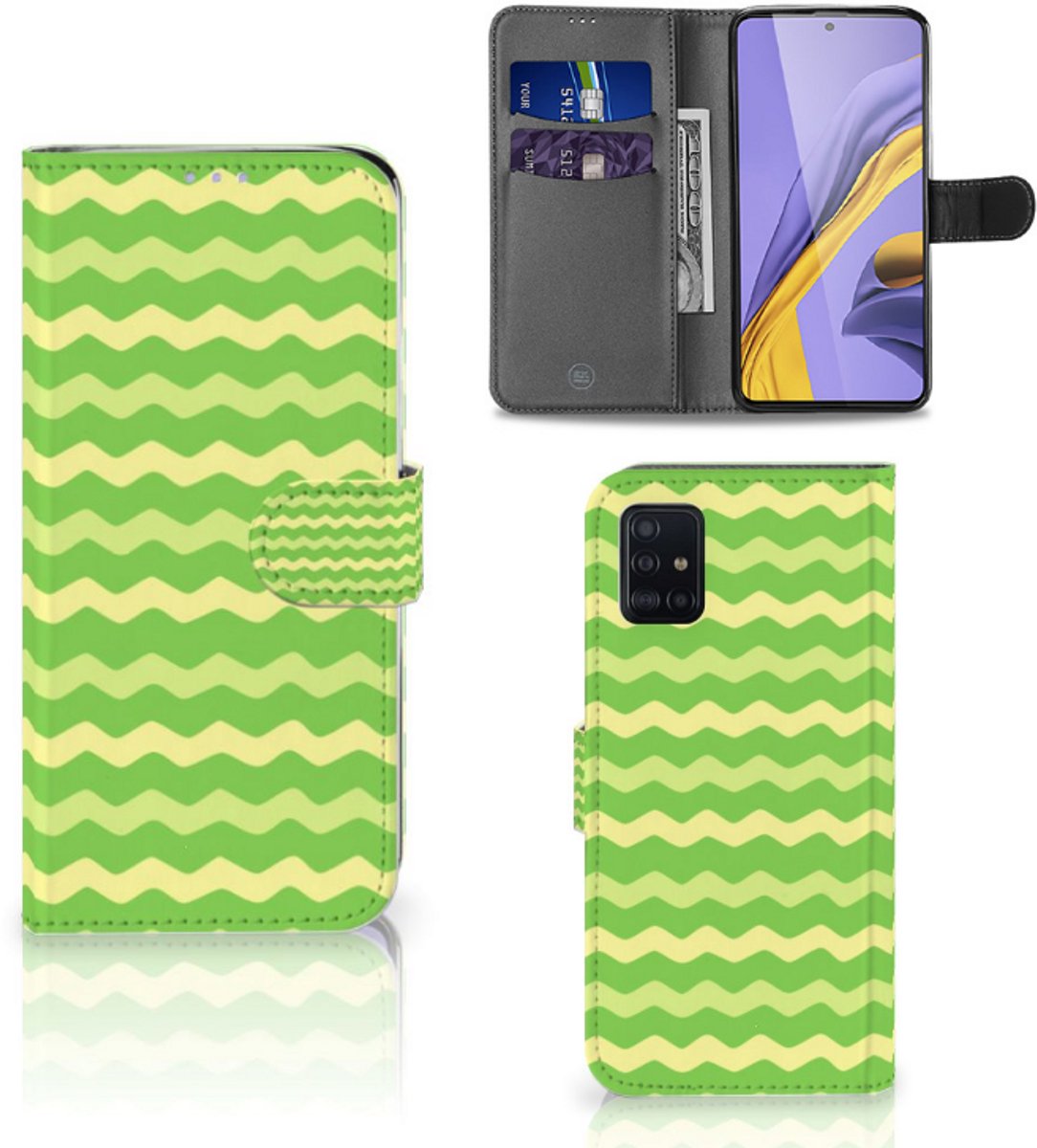 Samsung Galaxy A51 Telefoon Hoesje Waves Green