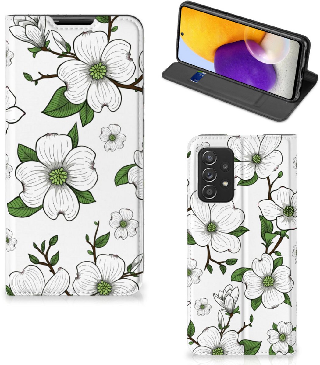 Book Case voor Samsung Galaxy A72 (5G/4G) Smart Cover Dogwood Flowers