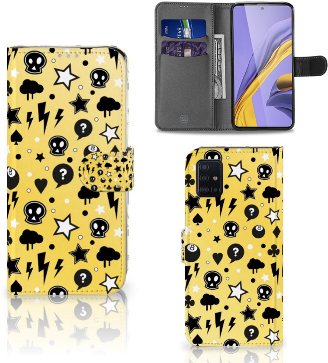 Telefoonhoesje met Naam Samsung Galaxy A51 Punk Geel