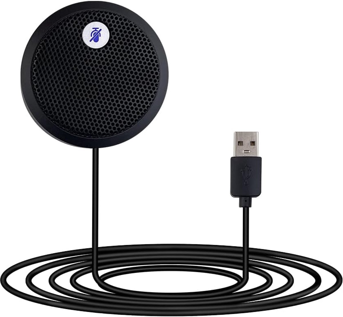 USB Conferentie Microfoon met Dempknop en LED Indicator - Omnidirectionele Condensator Microfoon voor PC, Laptop en Mac