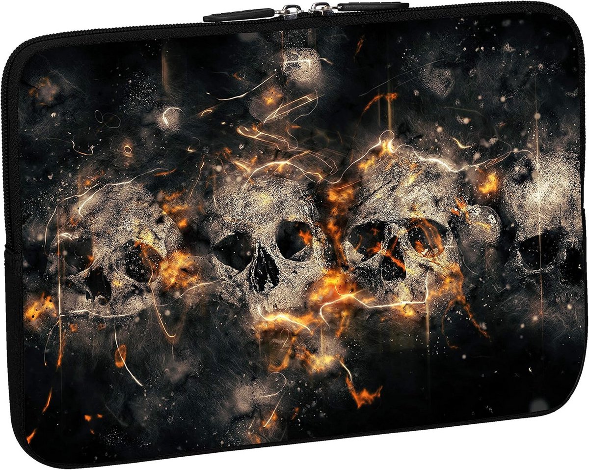 Design Beschermhoes Notebooktas voor 10,1 tot 17,3 inch - Skulls Motief