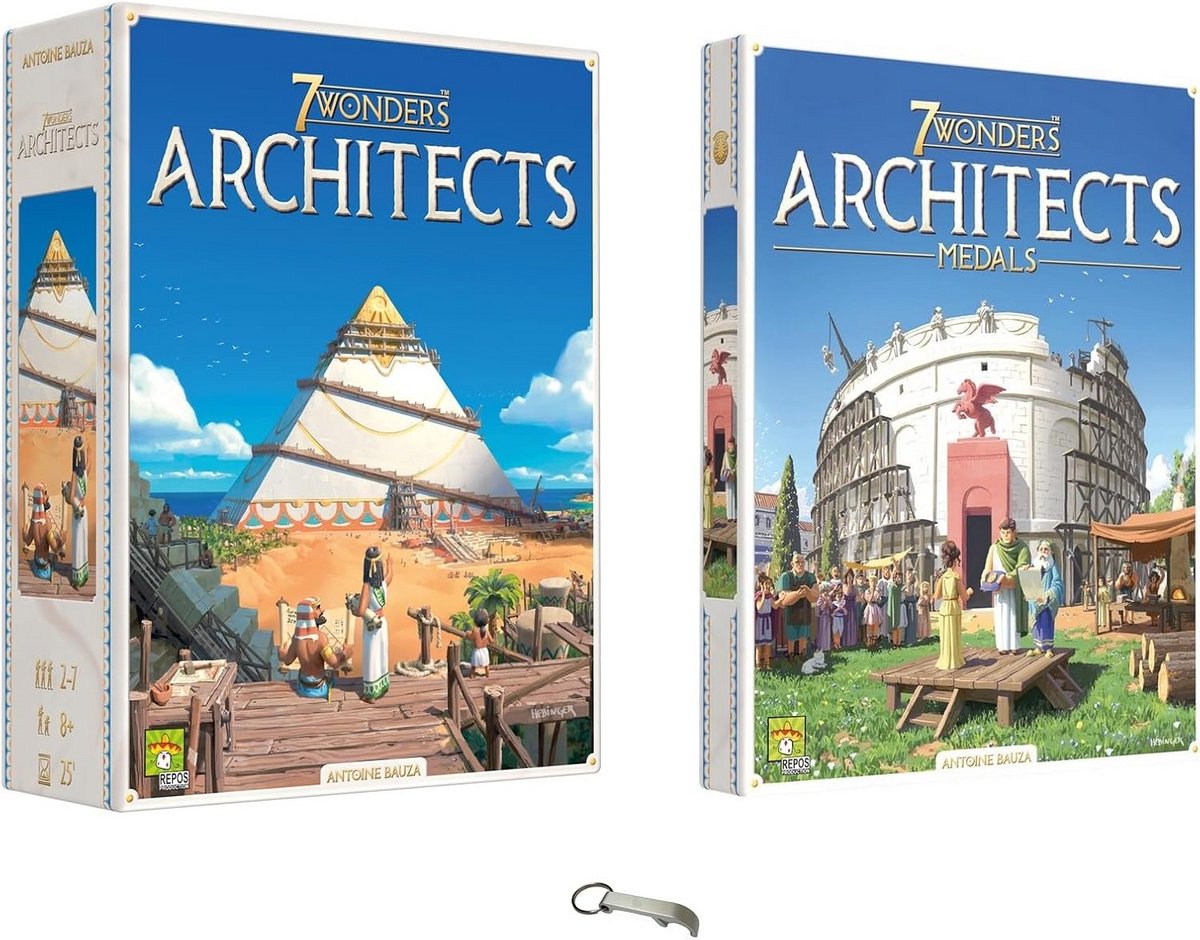 Strategie- en ontwikkelingsspel 7 Wonders Architects met Medals uitbreiding