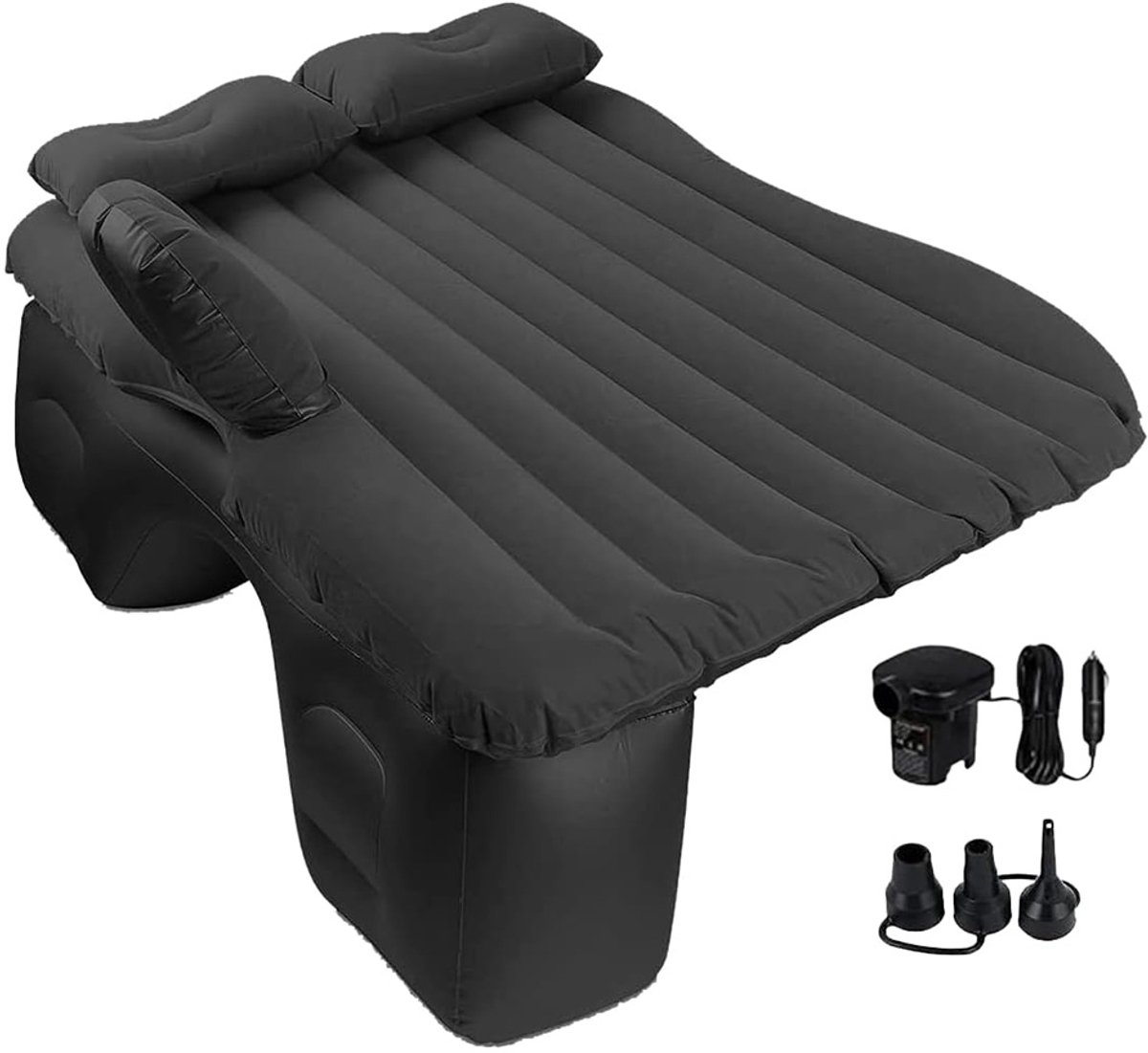 Luchtbed voor In De Auto - Zwart - Opblaasbaar Autobed - Bed voor De Achterbank - 12V Elektrische Luchtpomp - Comfortabel Camping Slaapmatras - Matras voor Onderweg - Luchtmatras