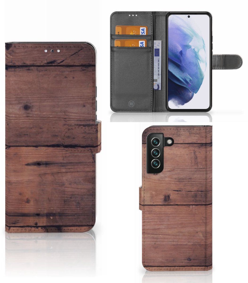 Samsung Galaxy S22 Plus Book Style Case Old Wood