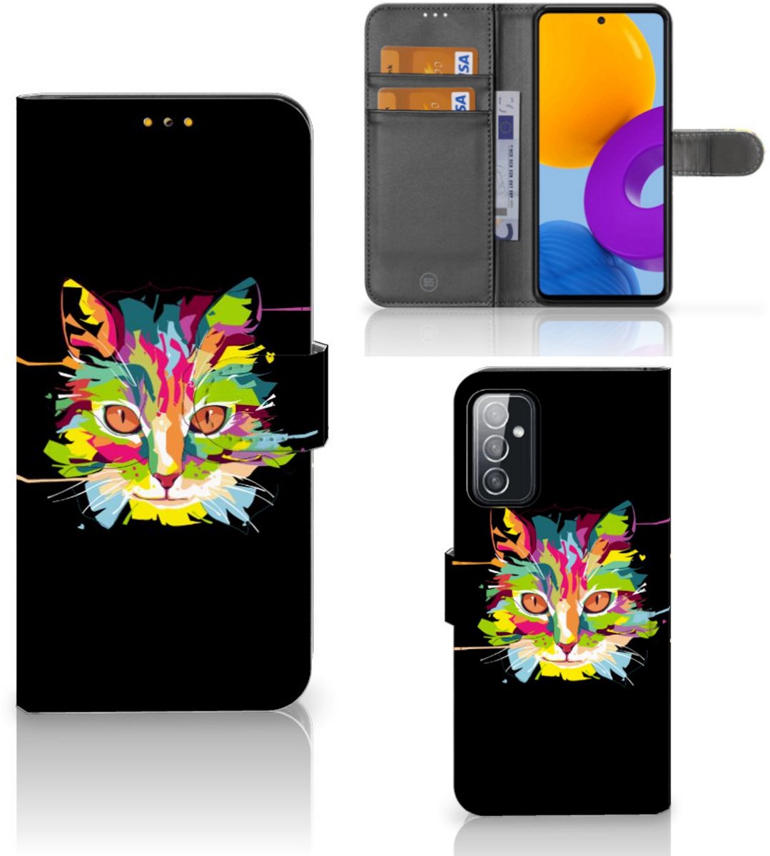 Samsung Galaxy M52 Leuk Hoesje Cat Color