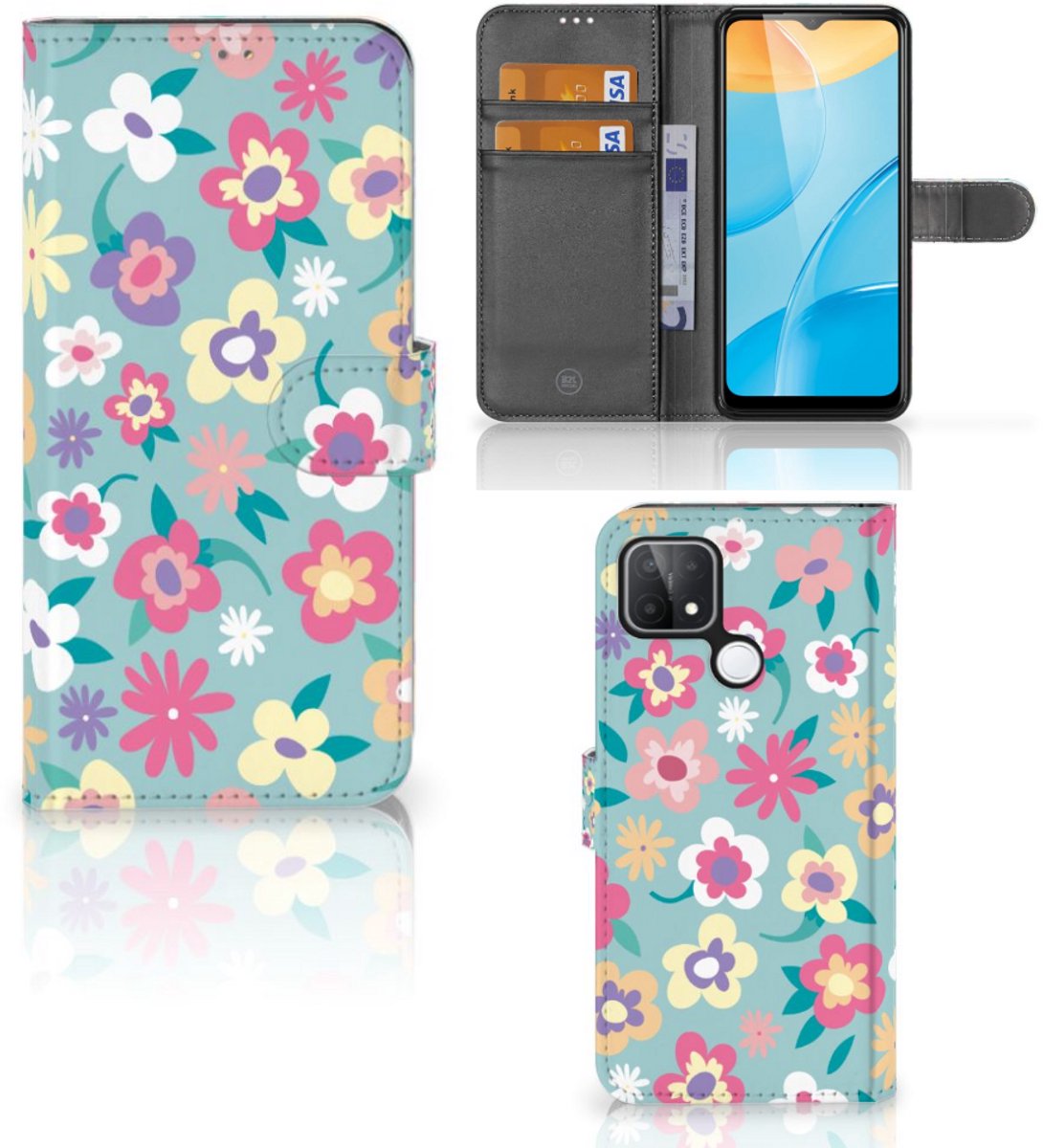 OPPO A15 Hoesje Flower Power