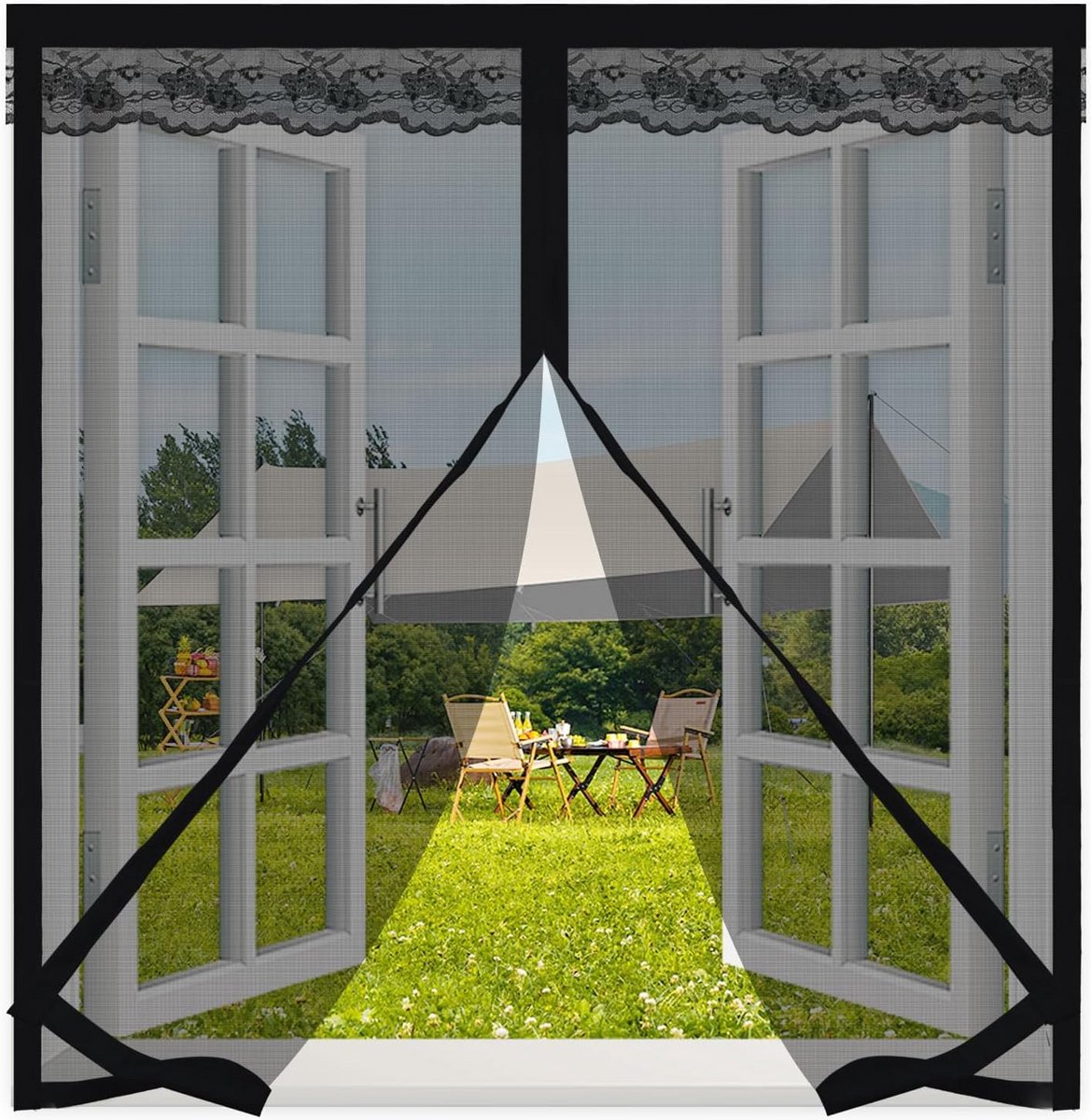 Hor voor Ramens met Magneten 105x145cm - Magnetisch Scherm om Insecten Buiten te Houden