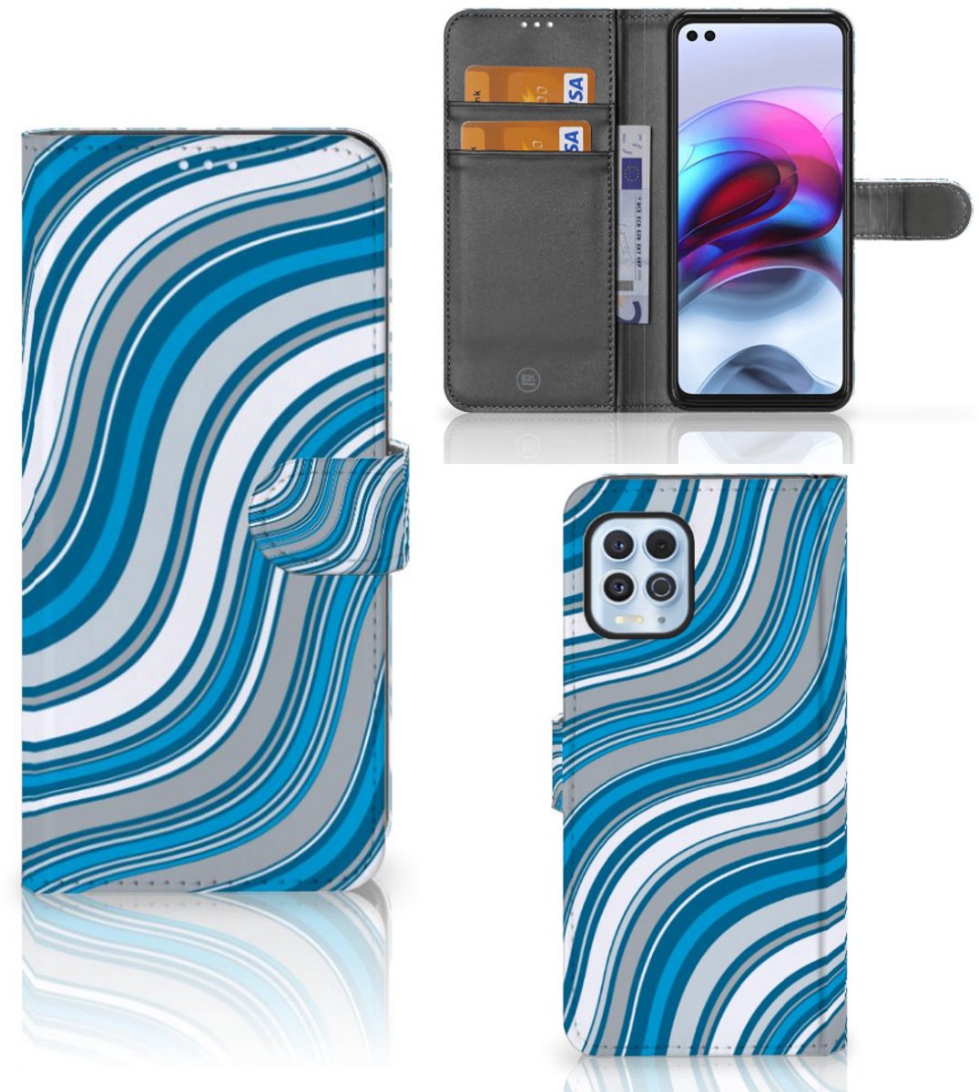 Motorola Moto G100 Telefoon Hoesje Waves Blue