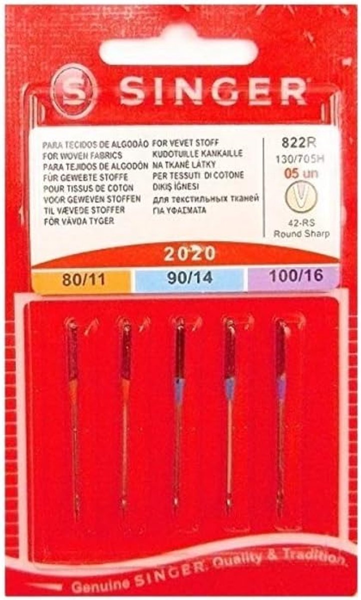 Originele naaimachines naalden assortiment 2020 - Dikte 80/11, 90/14, 100/16