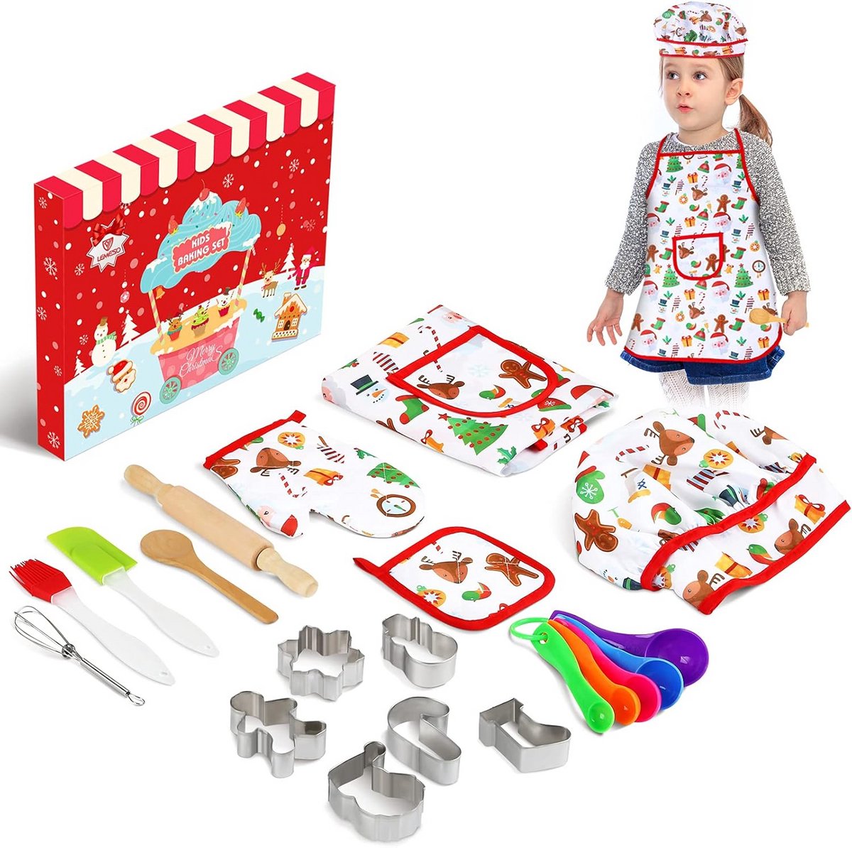 Kookset voor Kinderen met 16 Stukken - Bakset, Kinderschort, en Kookaccessoires