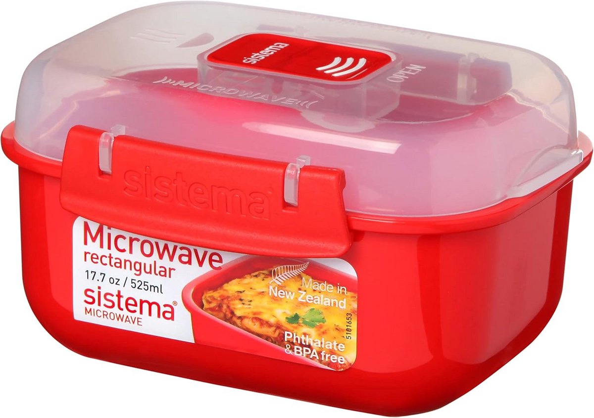 BPA-vrije magnetron-voorraaddoos 525 ml met deksel - 14,5 x 11 x 8 cm