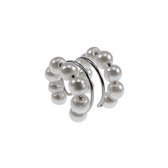 Minimalistische Ear Cuff met Glasparels, 4-Rijgen – 14x14mm, RVS Oorsieraad, Zonder Gaatje - Handgemaakt door esde2