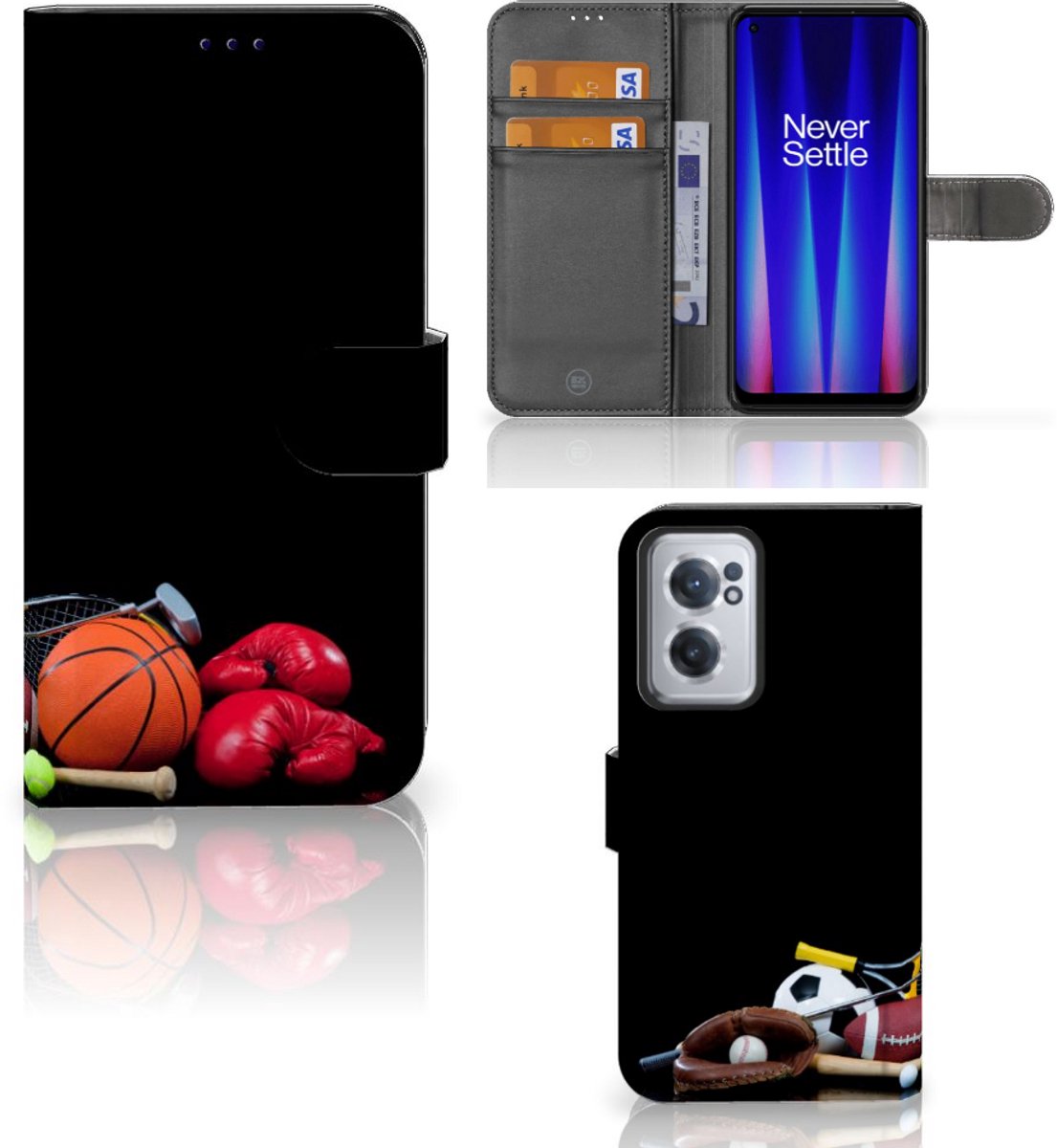 OnePlus Nord CE 2 Wallet Case met Pasjes Sports