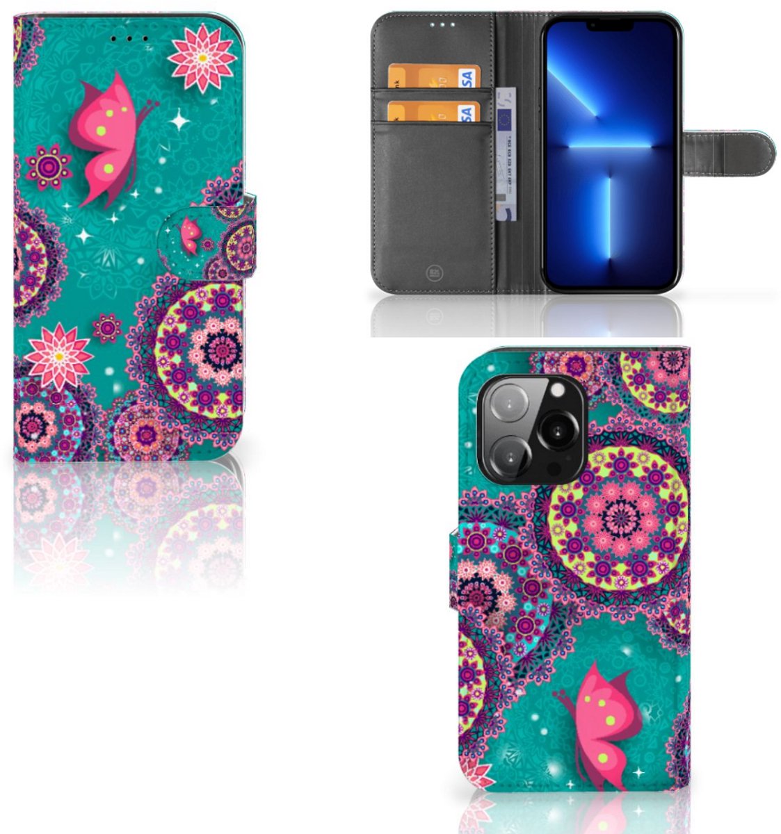 iPhone 13 Pro Hoesje Cirkels en Vlinders