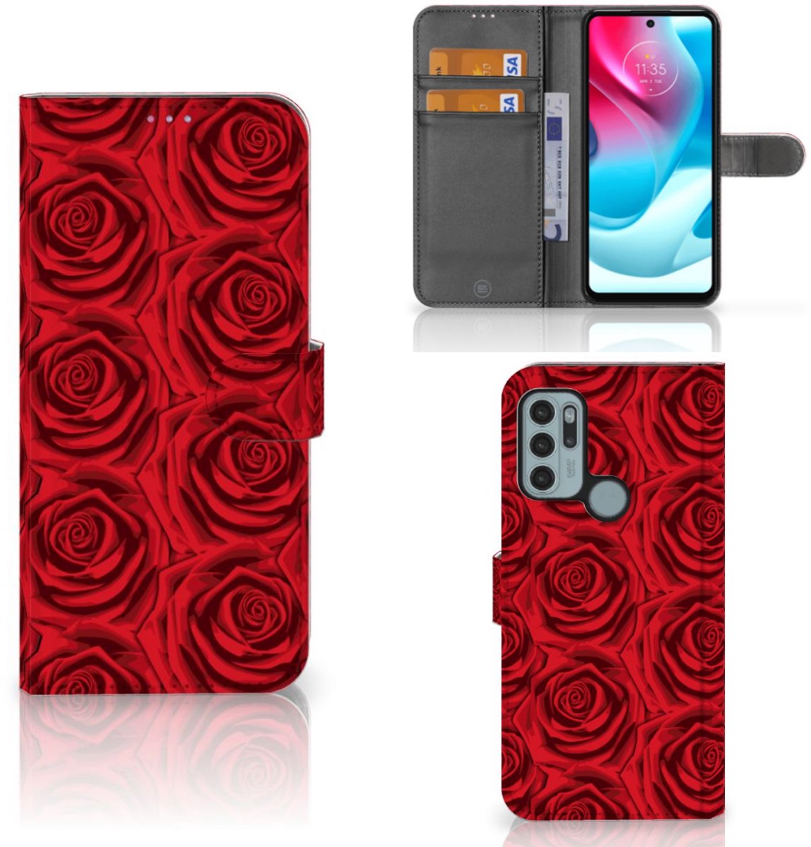Motorola Moto G60s Hoesje Red Roses