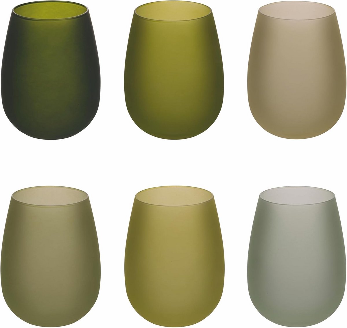 Set van 6 frosted waterglazen 600 ml voor een gezellige happy hour