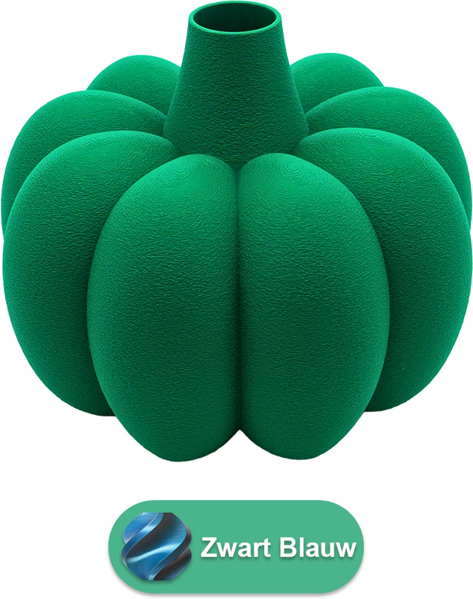 Lovora Pomela organische vaas – Decoratieve vaas - Zwart / Blauw - 3d geprinte vaas – geschikt voor droogbloemen